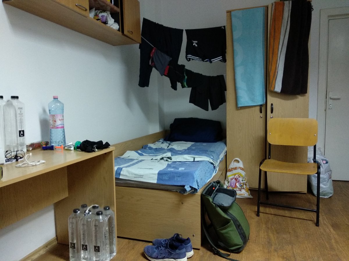 My bed in our room
