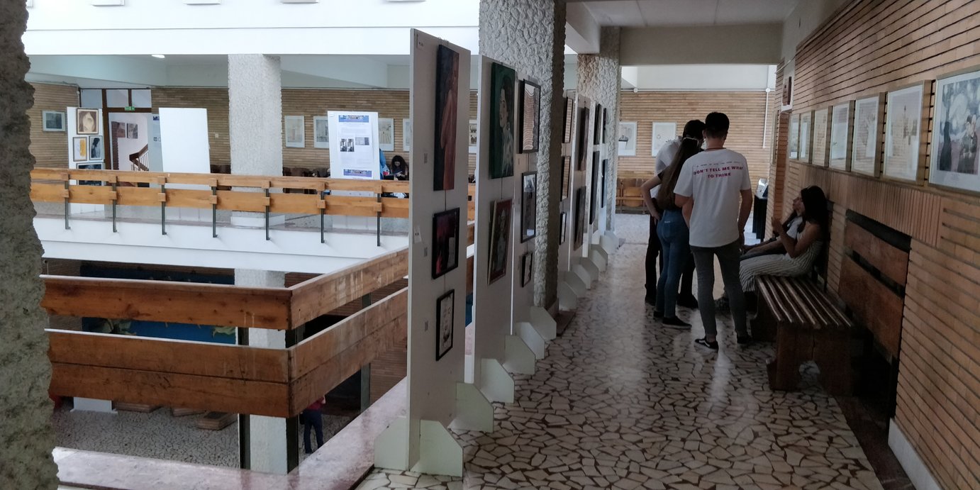 Galati's art exhibit in the university building